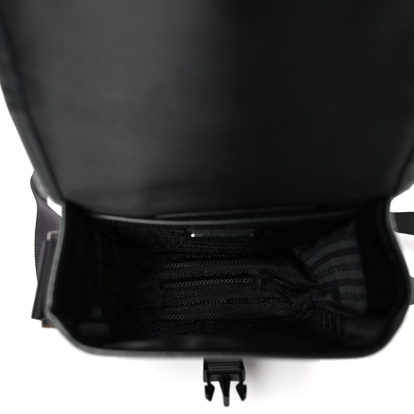 Tessuto Nylon Saffiano Logo Messenger Bag Black