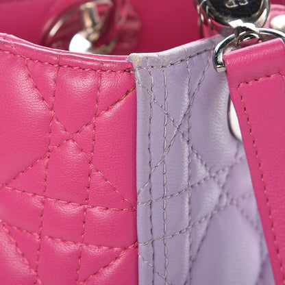 Christian Dior Lambskin Cannage Medium Bi-Color Lady Dior Pink Purple 17 of 17