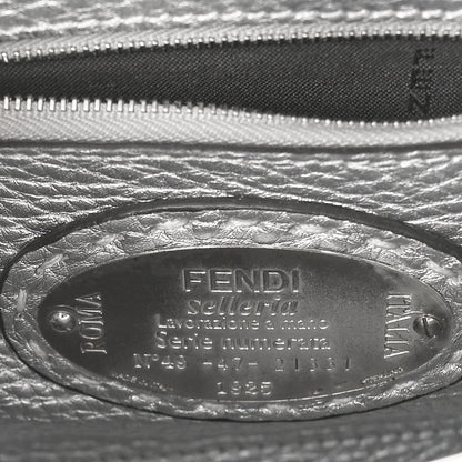 Fendi Cuoio Romano Lux Selleria Mini Peekaboo Iconic Satchel Argento 7 of 9