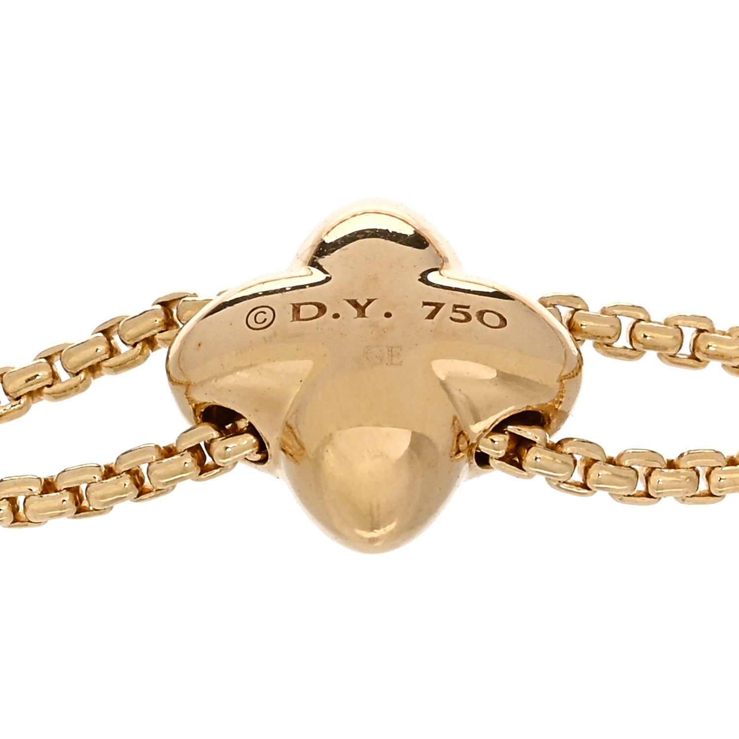 David Yurman 18K Yellow Gold Petite Sculpted Cable Station Bracelet 3 of 3