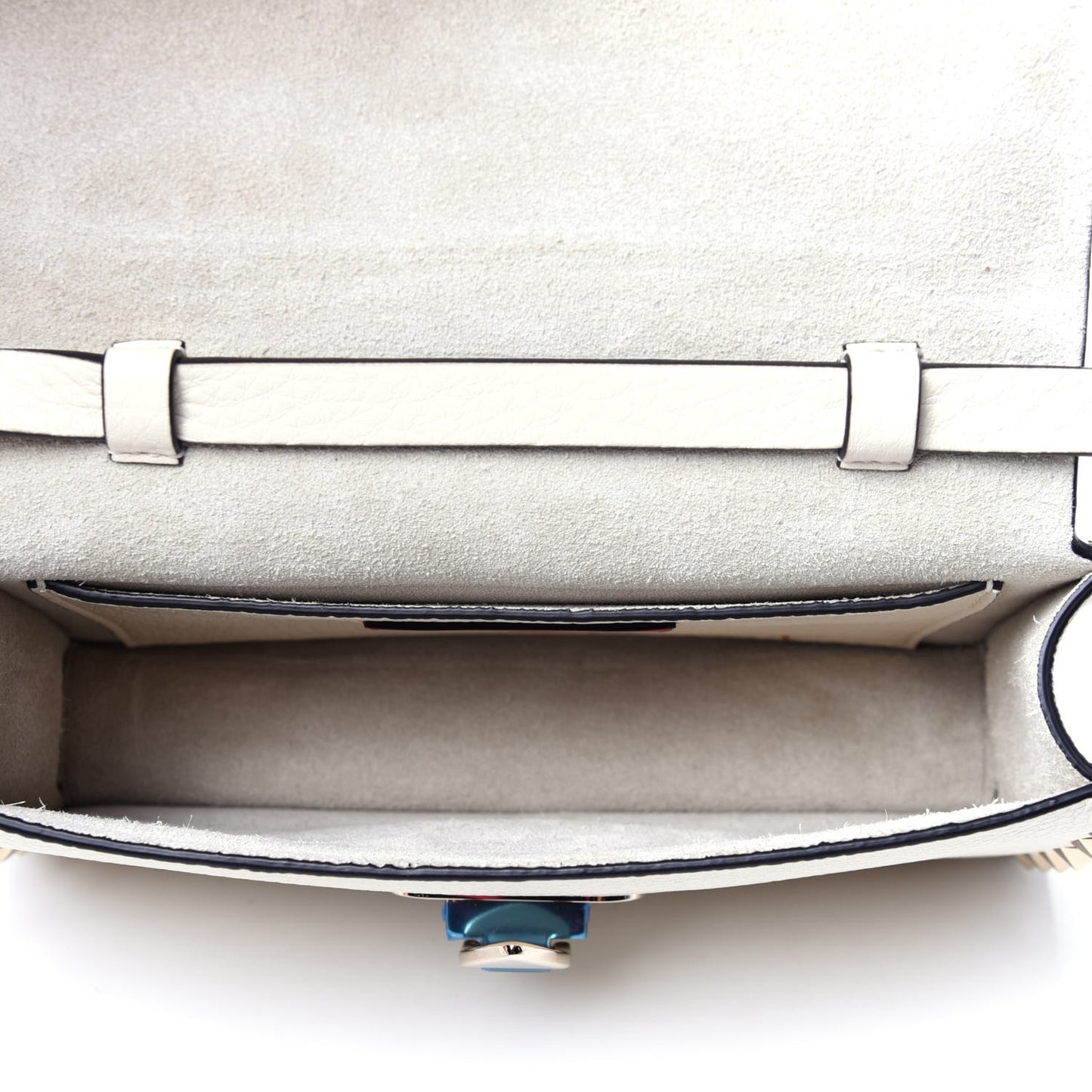 Pebbled Calfskin Small Rockstud Overlay Flap Shoulder Bag Light Ivory
