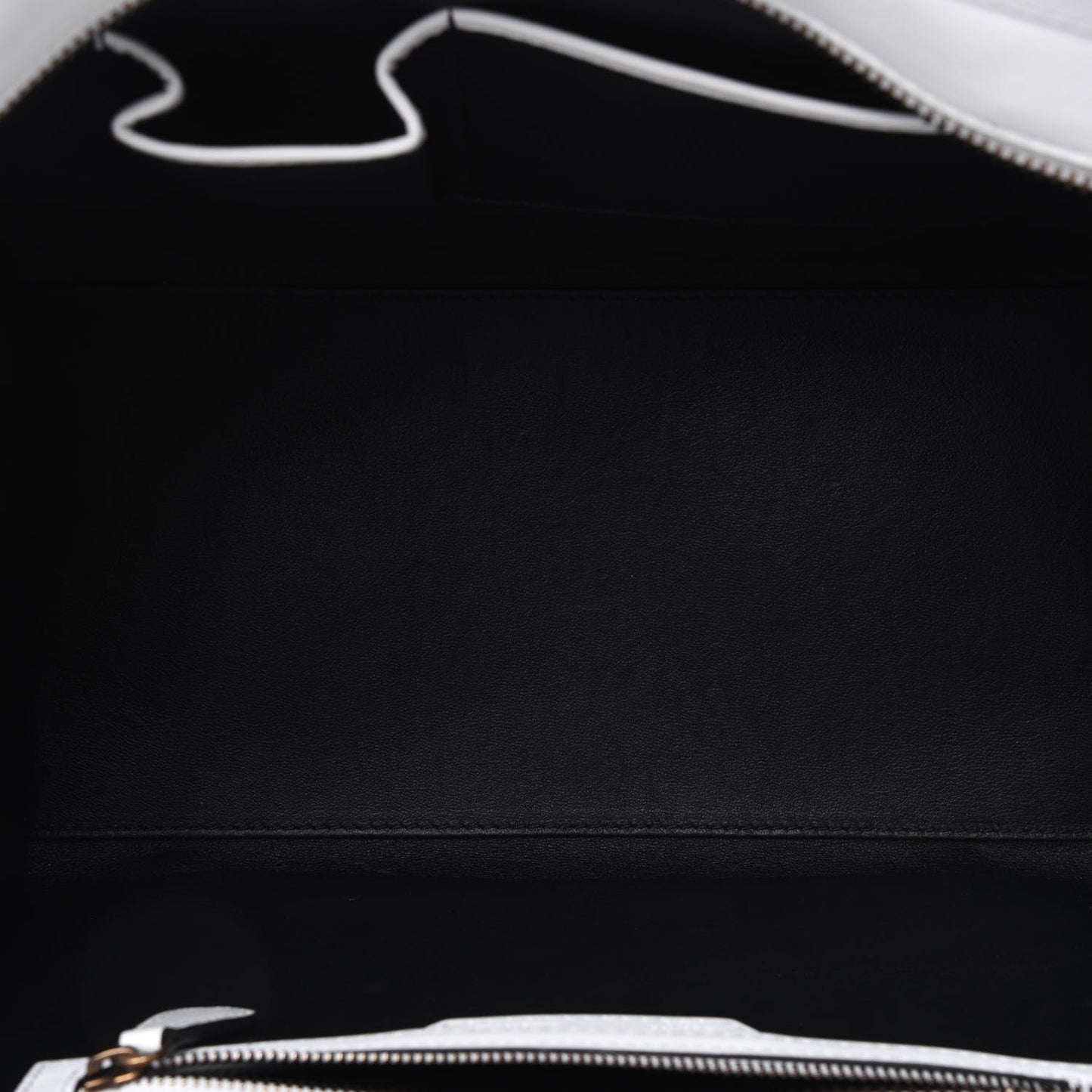 Satin Calfskin Mini Bi-Color Luggage White Black