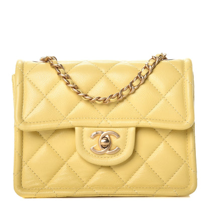 Chanel Caviar Quilted Mini Sweet Classic Flap Yellow 1 of 9