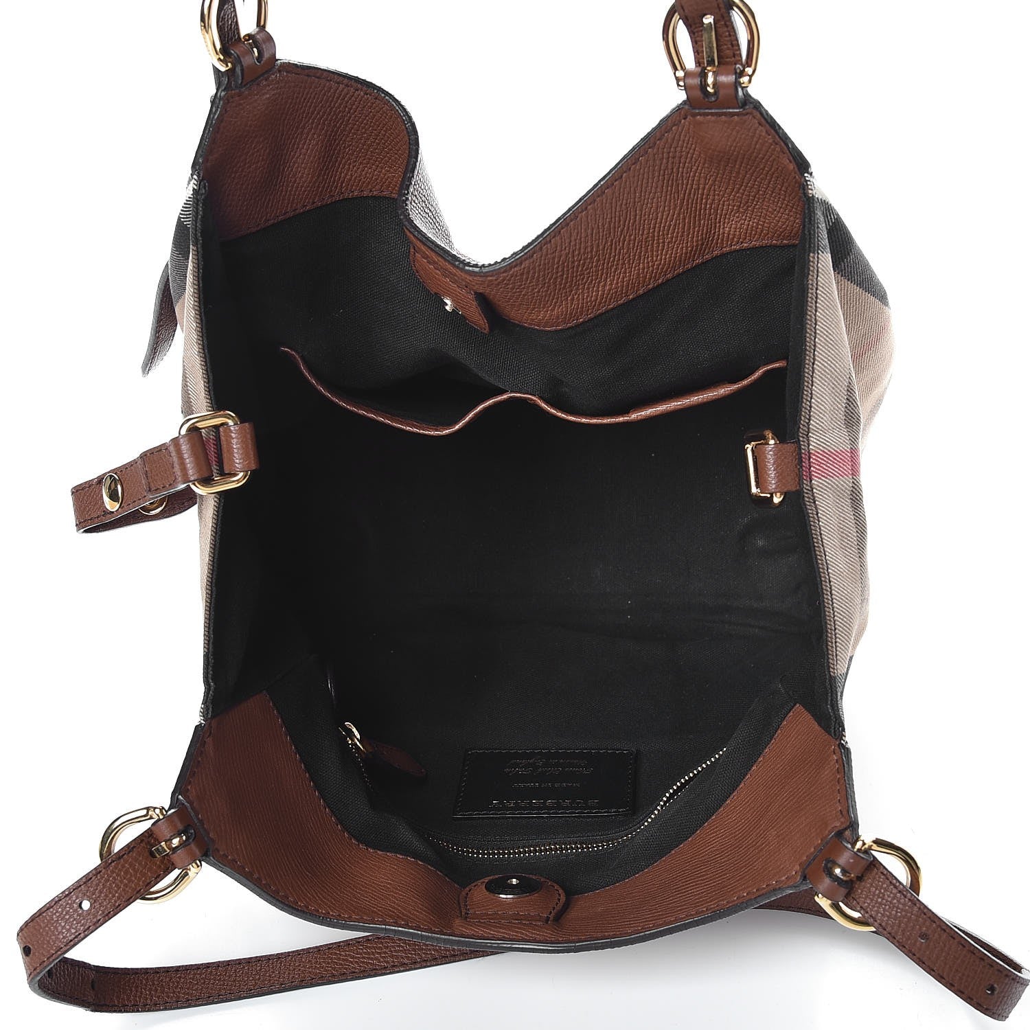 Burberry Grainy Calfskin House Check Small Canterbury Tote Tan 7 of 27