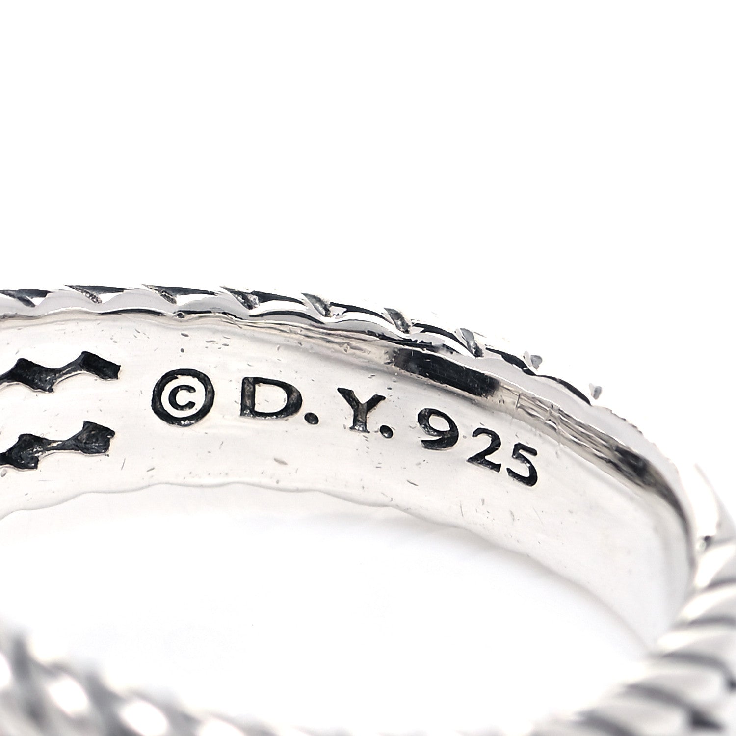 David Yurman Sterling Silver Diamond Black Onyx 10mm Petite Wheaton Ring 54 6.75 4 of 4