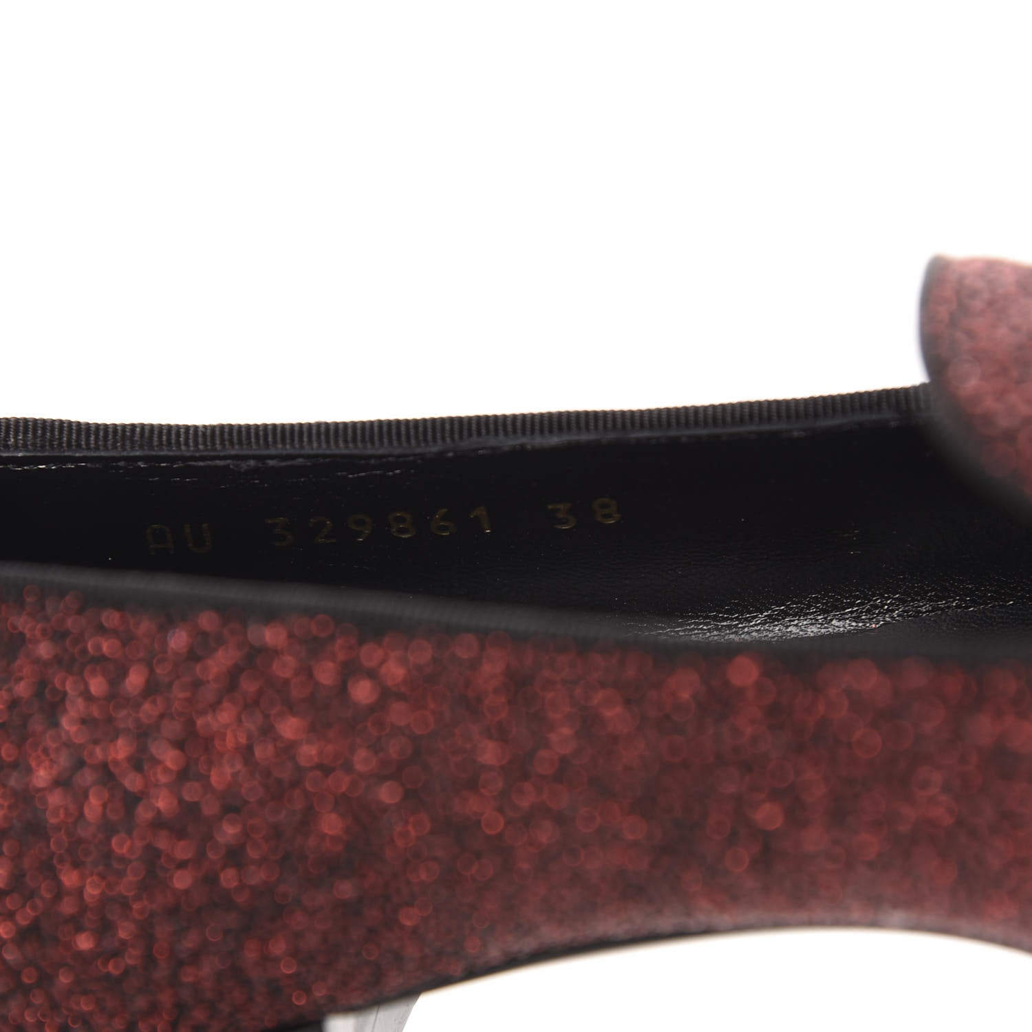 Saint Laurent Metallic Calfskin Smoking Slipper Flat Loafers 38 Red Glitter 9 of 9