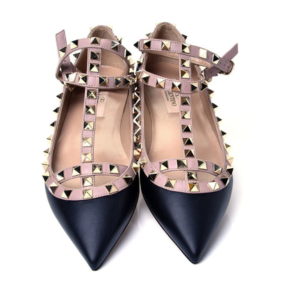 Valentino Garavani Nappa Rockstud Cage Ballerina Flats 35 Black Poudre 5 of 9