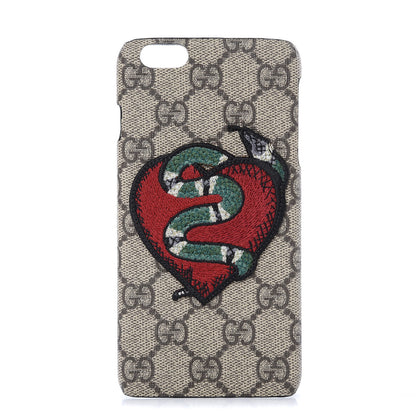 Gucci GG Supreme Monogram Kingsnake Heart Iphone 6 Plus Case 1 of 8
