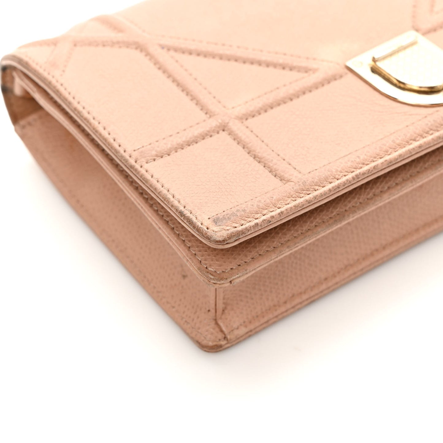 Grained Calfskin Diorama Wallet on Chain Pouch Fard