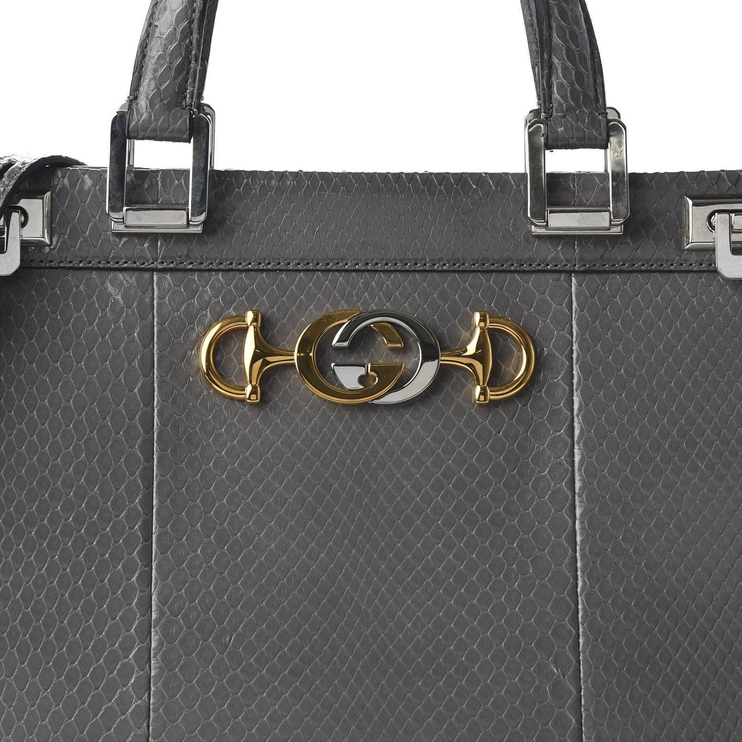 Elaphe Medium Zumi Top Handle Bag Dusty Grey