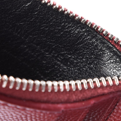 Saint Laurent Grained Calfskin 5 Fragments Zip Pouch Card Holder Burgundy 4 of 8