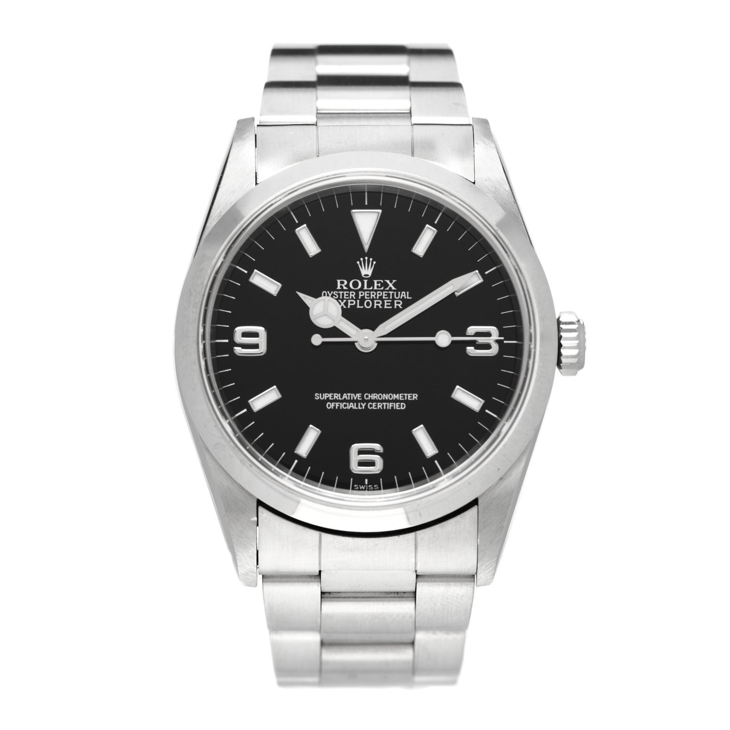 Stainless Steel 36mm Oyster Perpetual Explorer Watch Black 114270