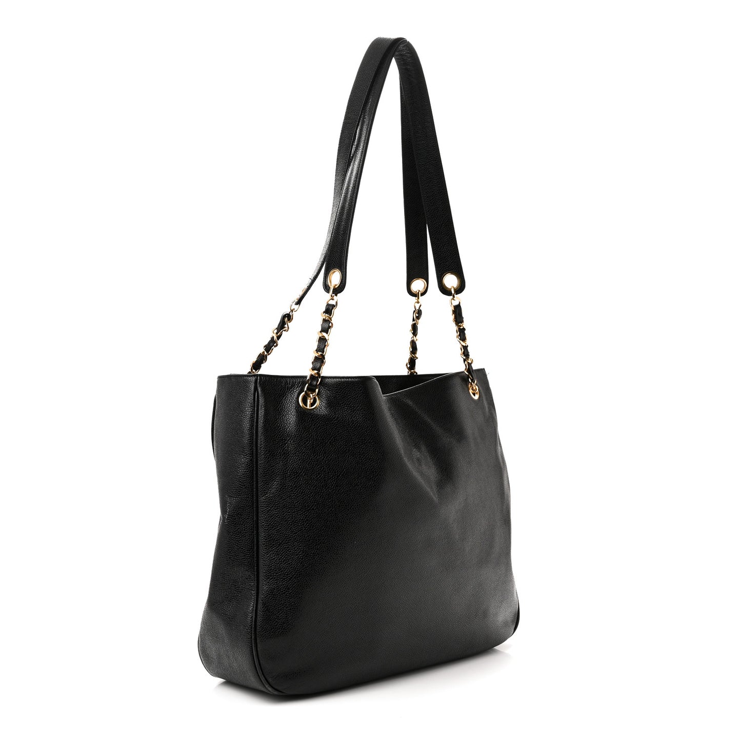 Caviar Large CC Shoulder Bag Black