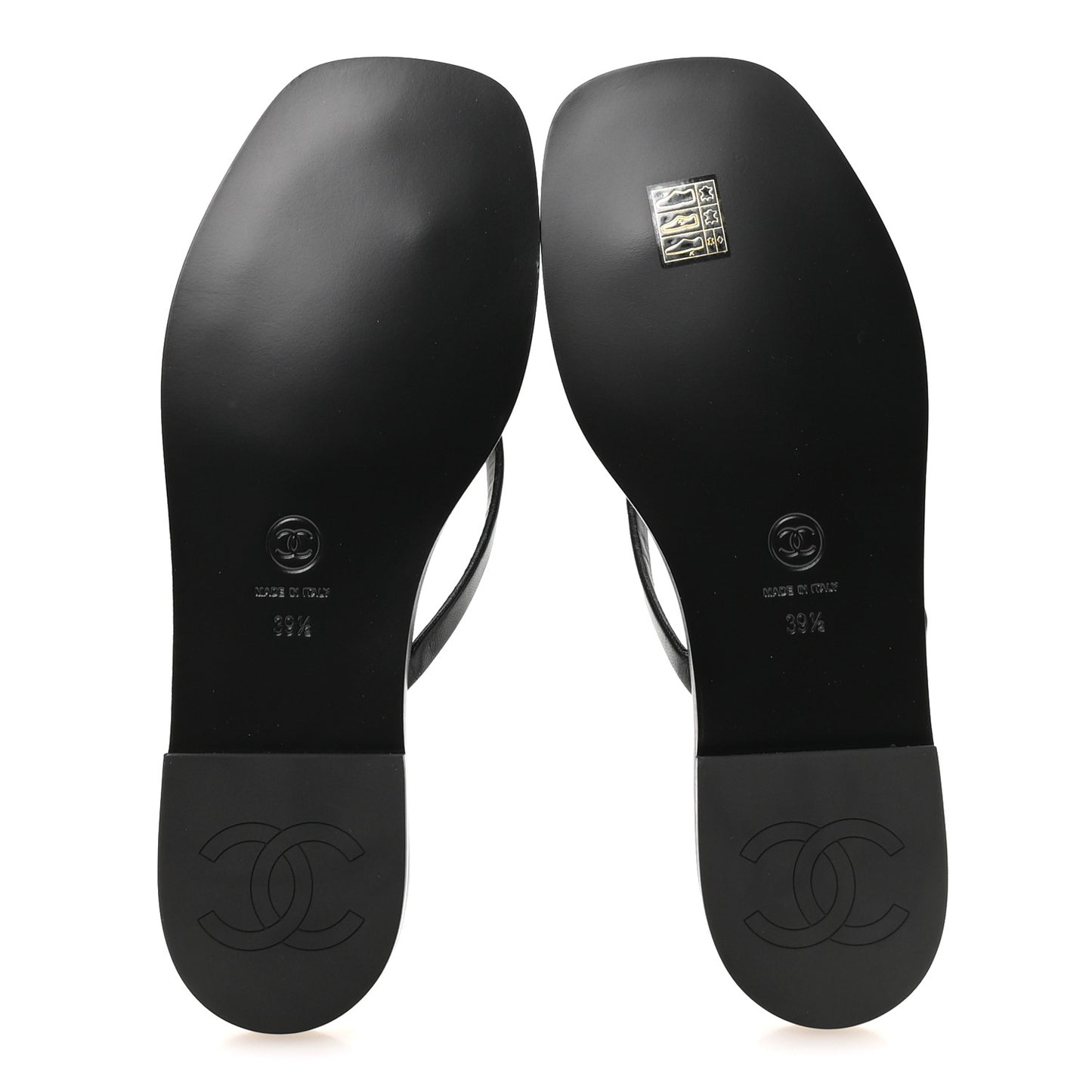 Goatskin Times Square Thong Sandals 39.5 Black