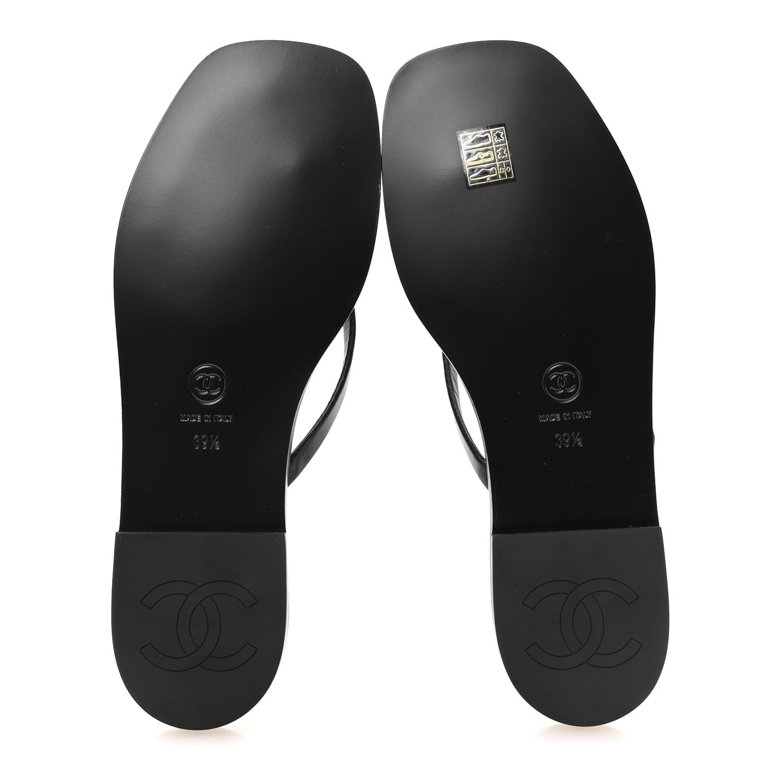 Chanel Goatskin Times Square Thong Sandals 39.5 Black 6 of 9