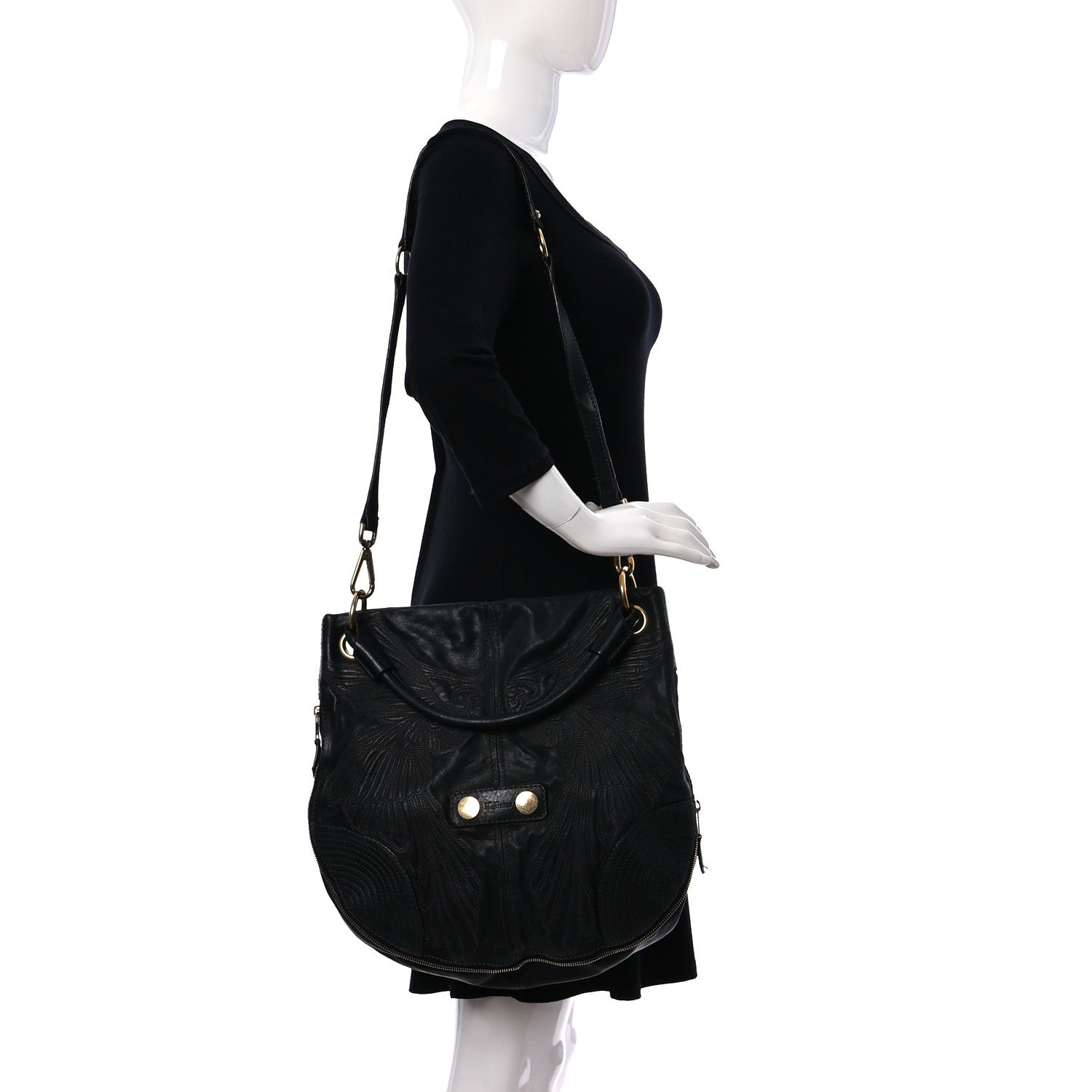 Alexander McQueen Calfskin Zip Hobo Black 2 of 25