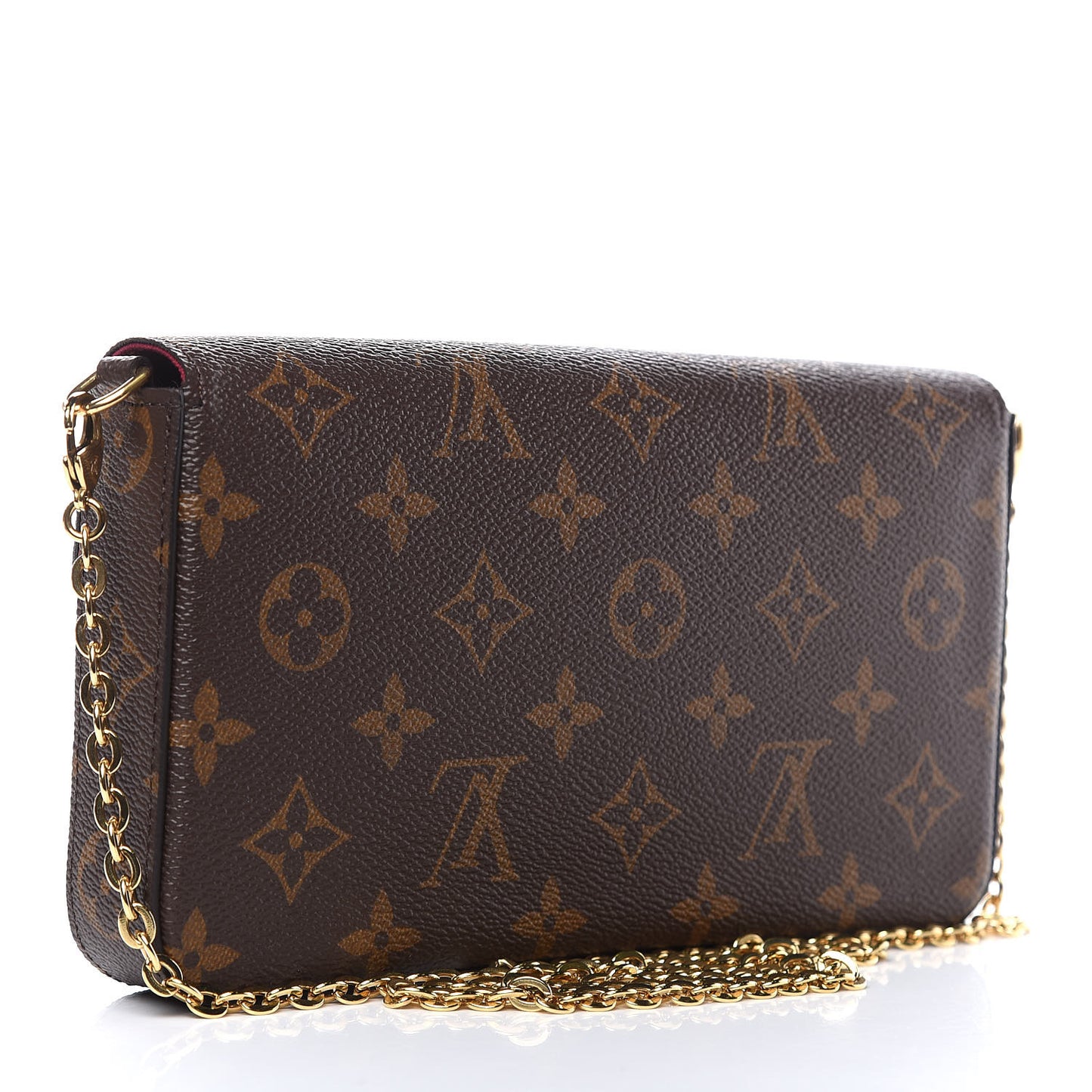 Monogram Pochette Felicie Chain Wallet Fuchsia