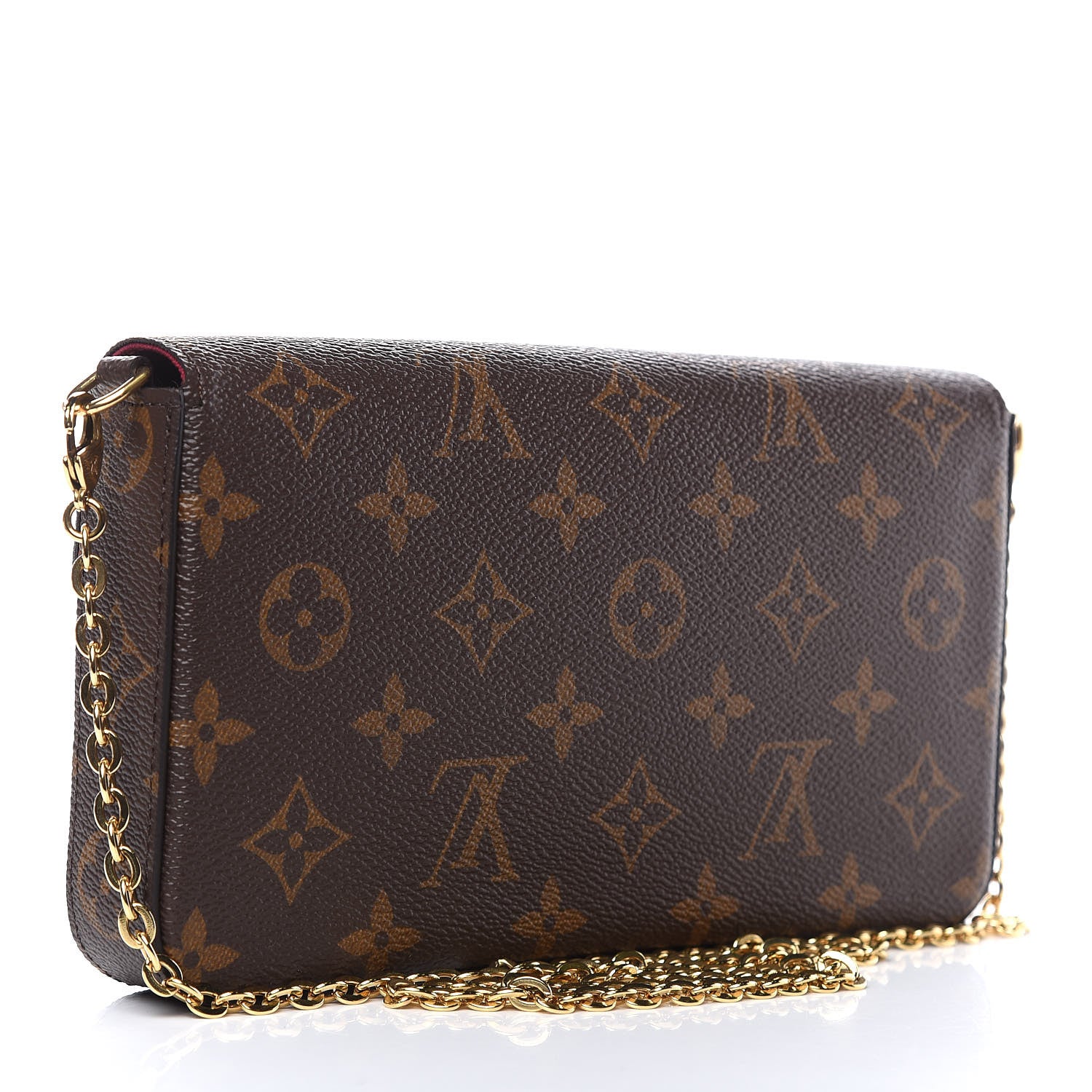 Louis Vuitton Monogram Pochette Felicie Chain Wallet Fuchsia 3 of 10