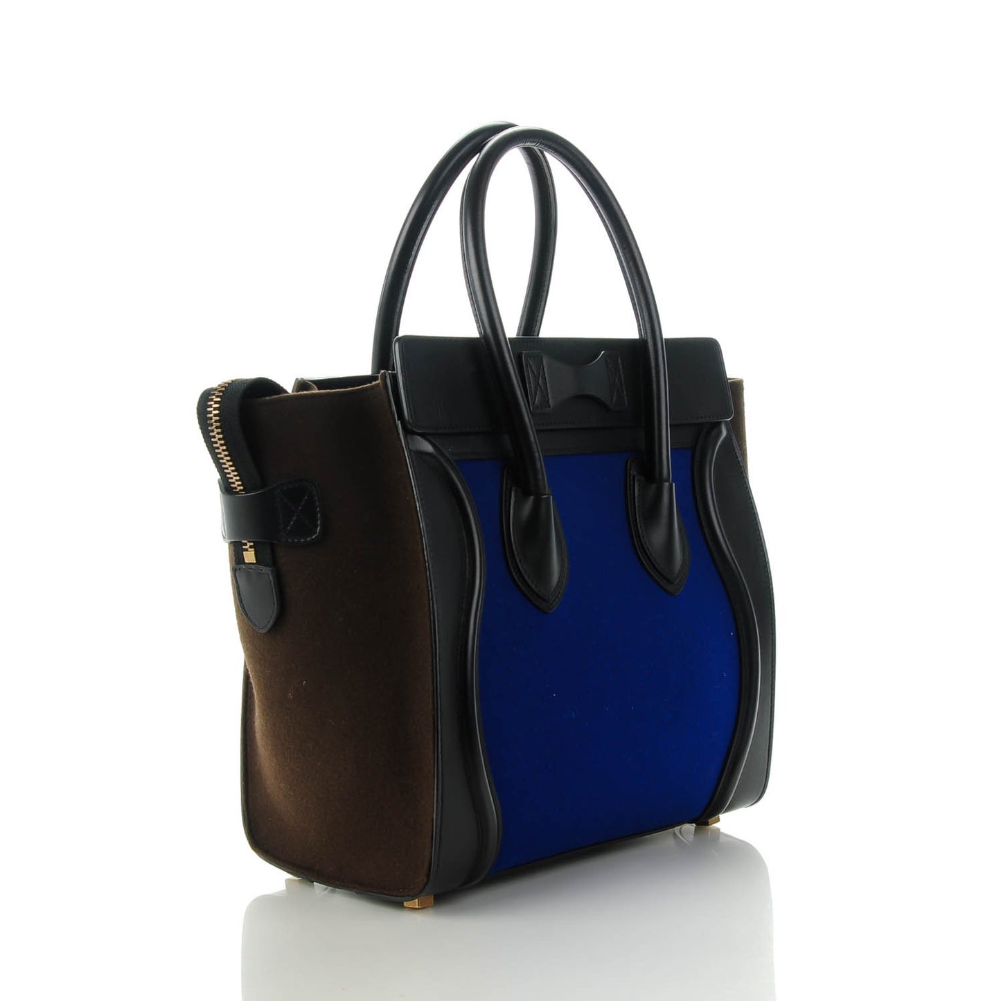 Felt Smooth Calfskin Triolor Micro Luggage Indigo