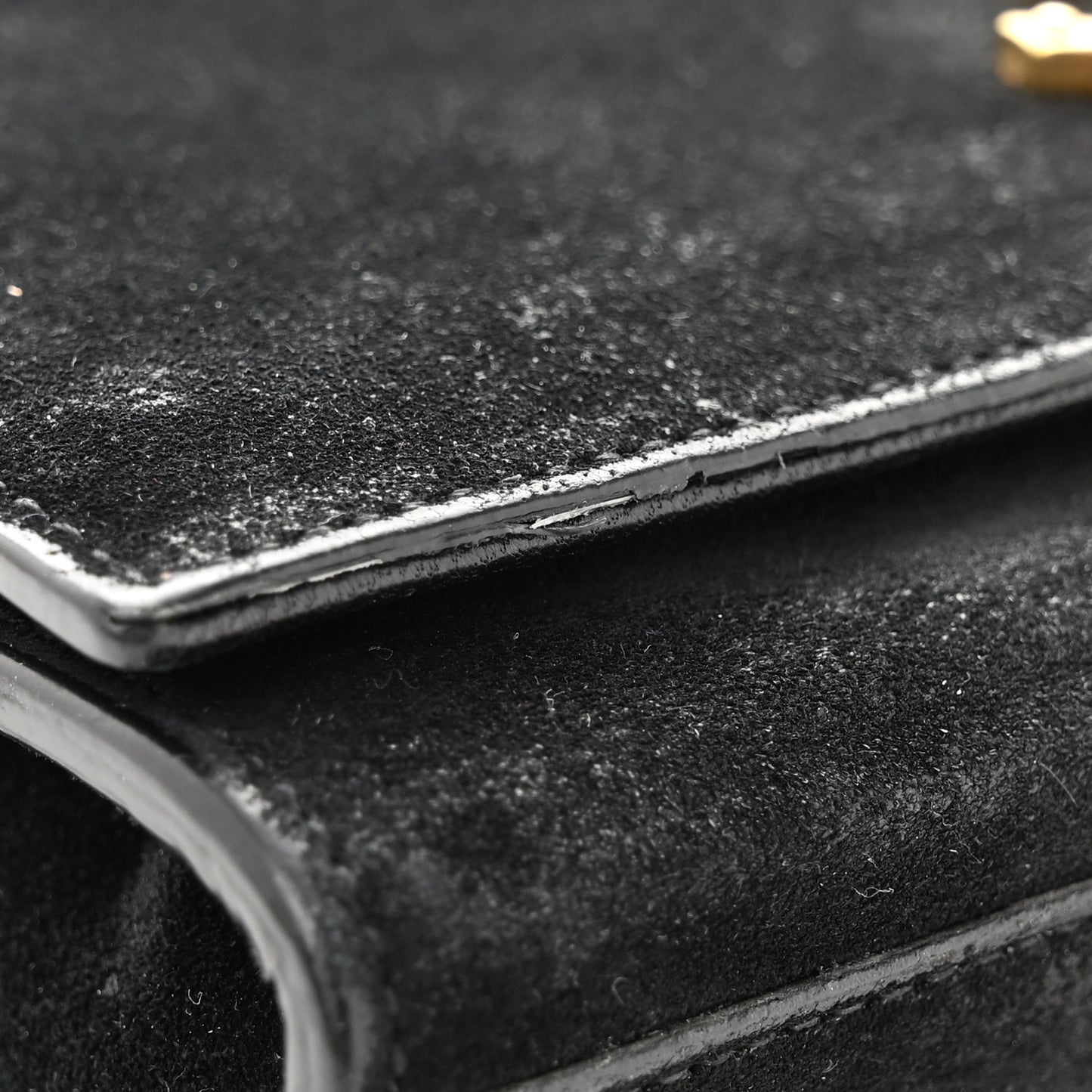 Suede Small Classic Monogram Kate Tassel Satchel Black