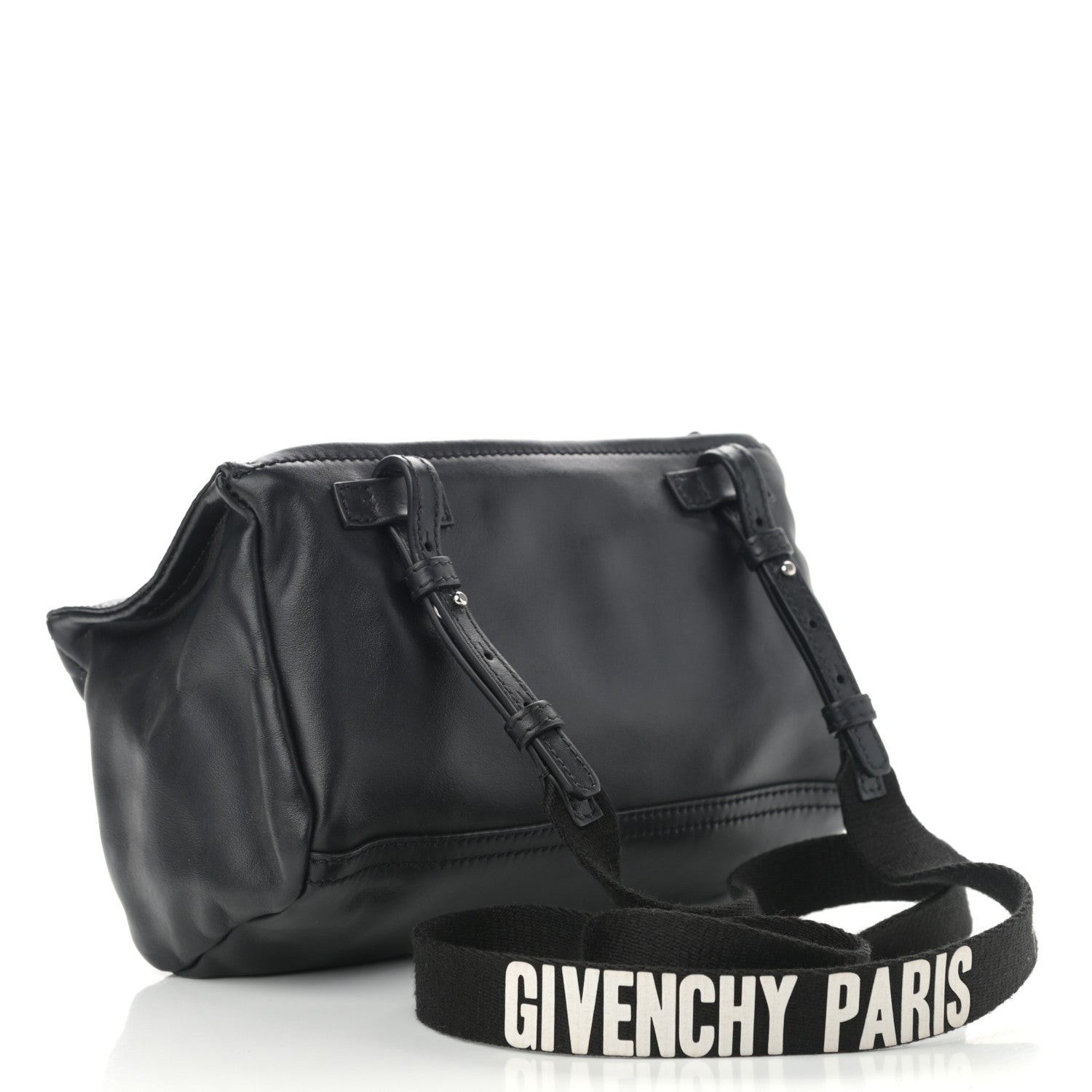 Givenchy Calfskin Mini Pandora Logo Strap Black 2 of 9