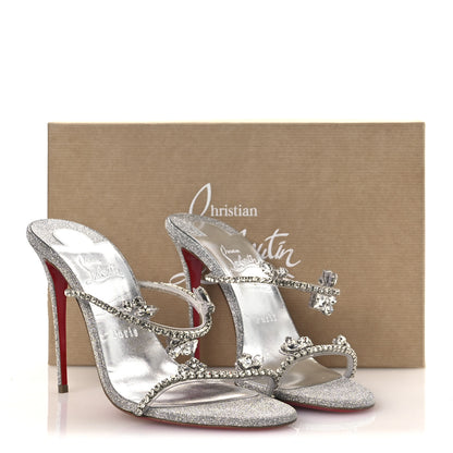 Christian Louboutin PVC Crystal Just Queen 100 Sandals 40 Silver 11 of 11