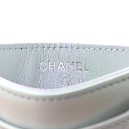 Chanel Iridescent Lambskin Quilted Card Holder Light Blue 6 of 8