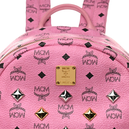 MCM Visetos Medium Sprinkle Stud Stark Backpack Pink 8 of 10