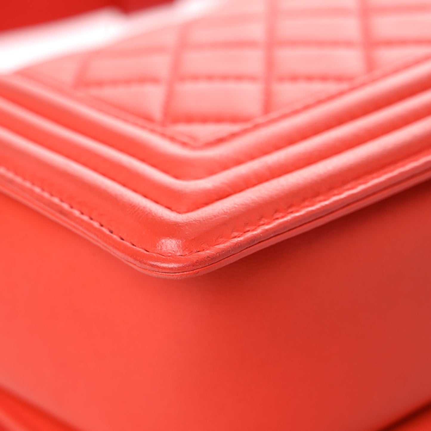 Lambskin Stingray Quilted Small Boy Flap Orange