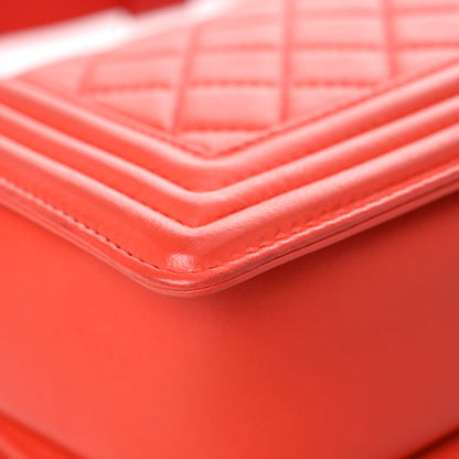 Chanel Lambskin Stingray Quilted Small Boy Flap Orange 10 of 20