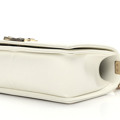 Chanel Caviar Quilted Medium Boy Flap White 9 of 9