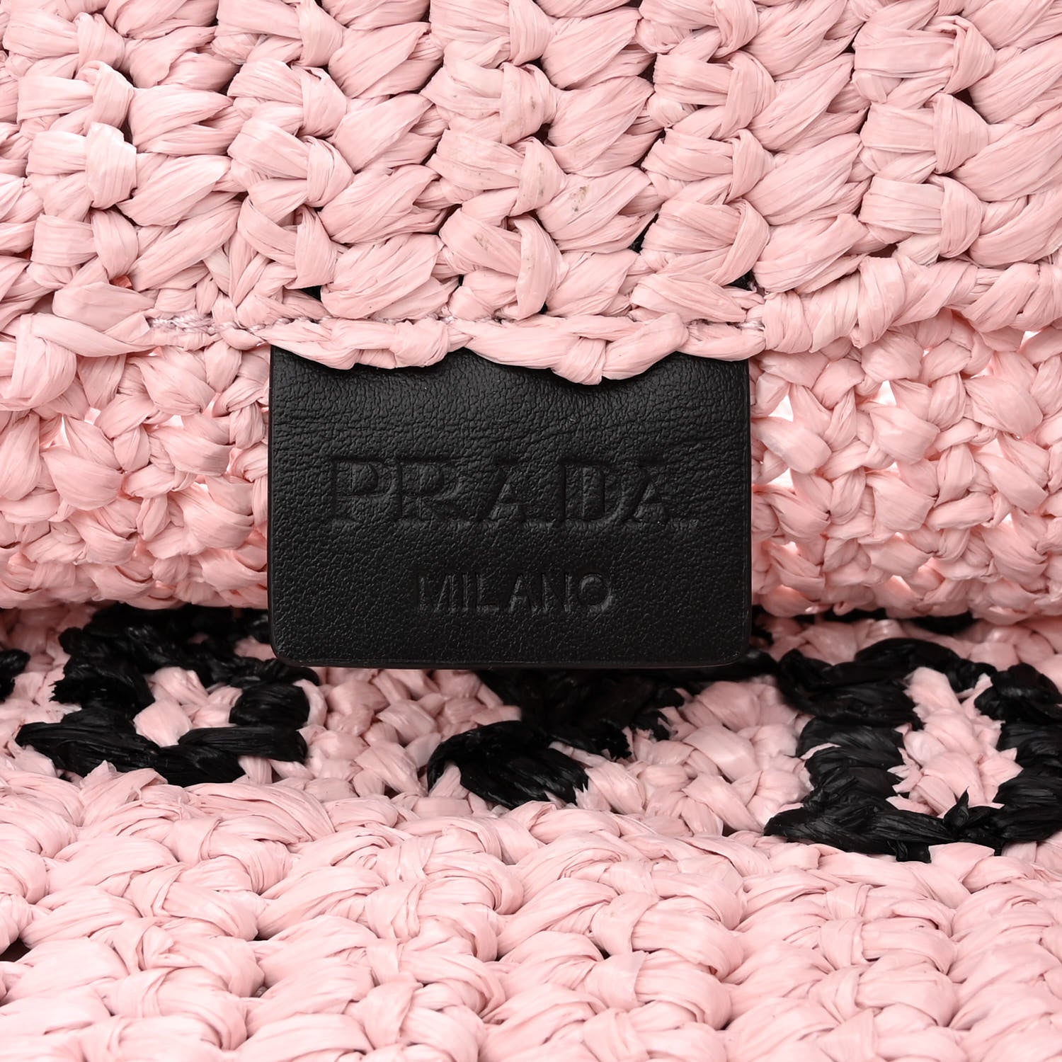 Prada Yarn Raffia Effect Crochet Small Logo Tote Alabastro 6 of 10