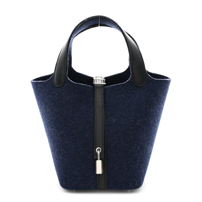 Hermes Feutre Swift Picotin Lock 18 PM Bleu Nuit Black 1 of 10