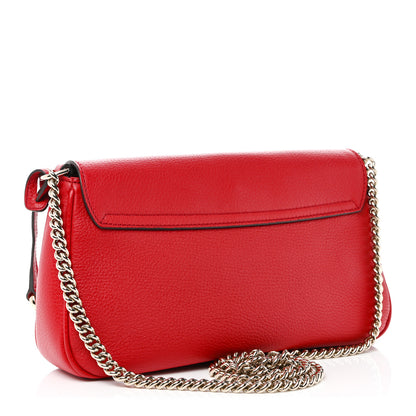 Gucci Pebbled Calfskin Medium Soho Flap Crossbody Tabasco Red 3 of 10