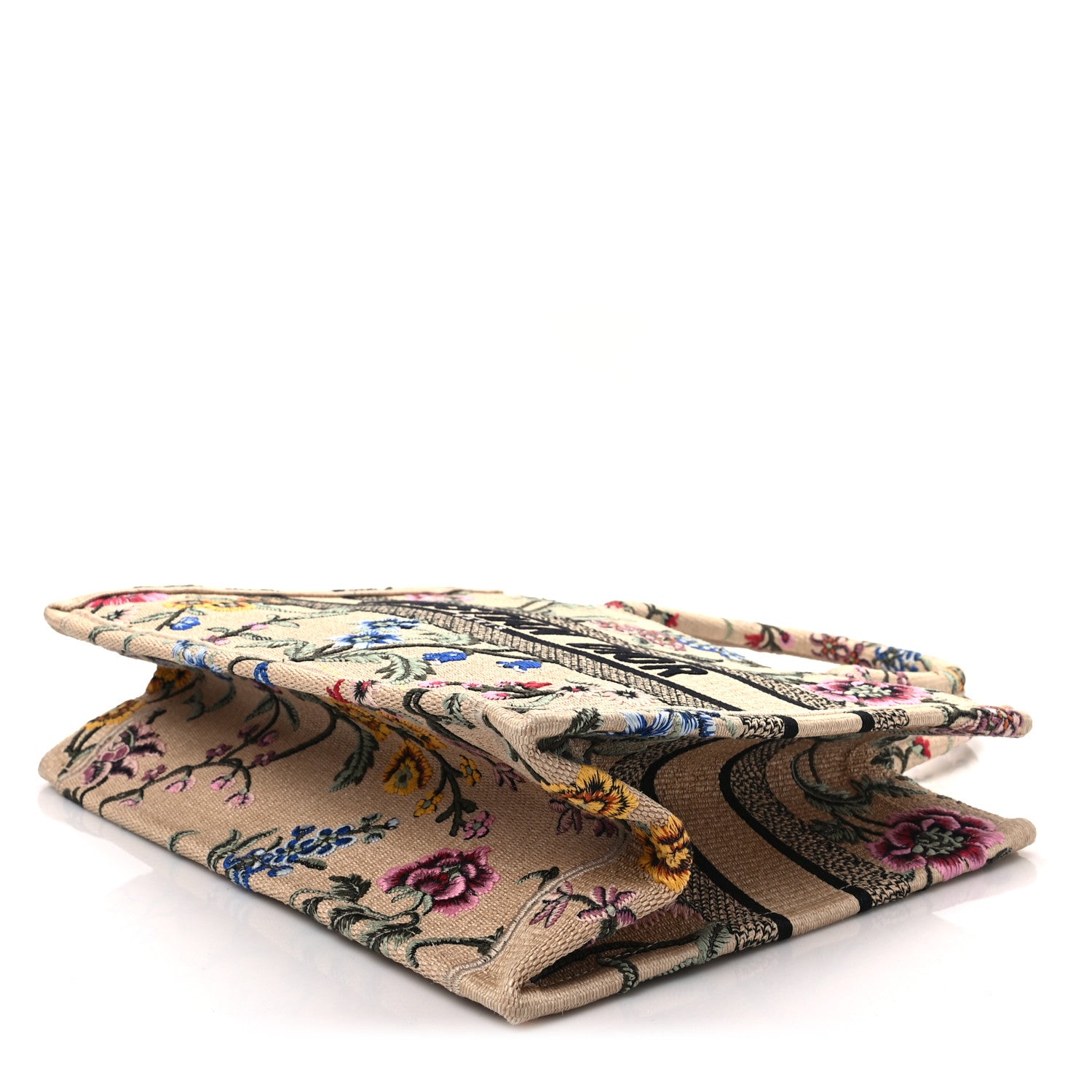 Christian Dior Raffia Embroidered Petites Fleurs Medium Book Tote Natural 7 of 7
