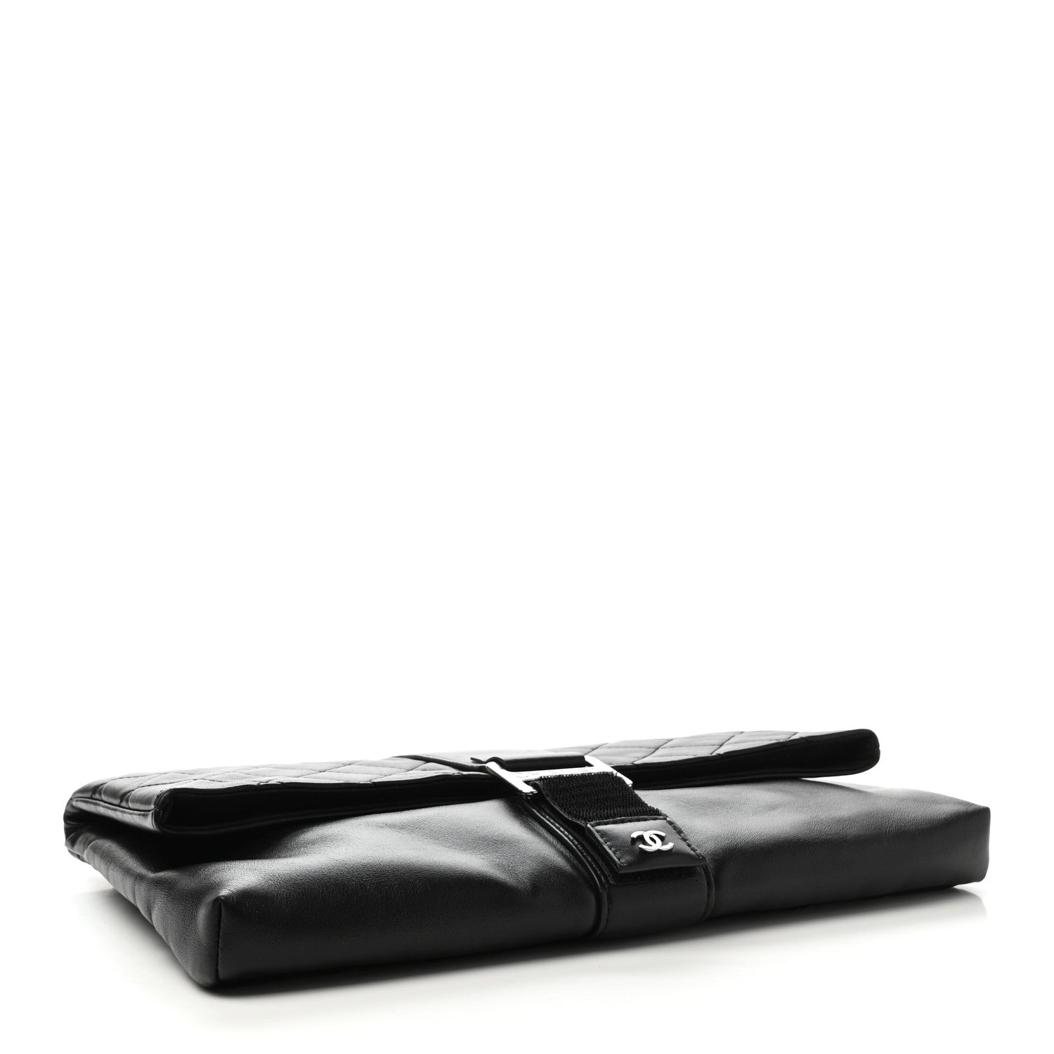 Chanel Lambskin Quilted Grip Clutch Black 4 of 8