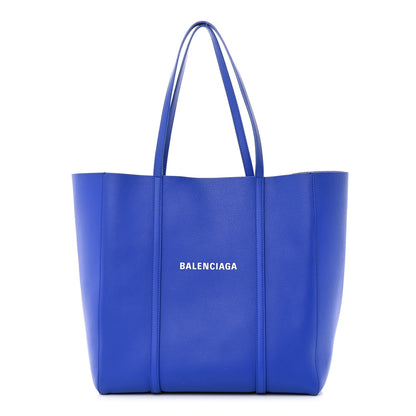 Balenciaga Smooth Calfskin Logo Double Sided Small Everyday Tote Bleu Prim Black 1 of 11