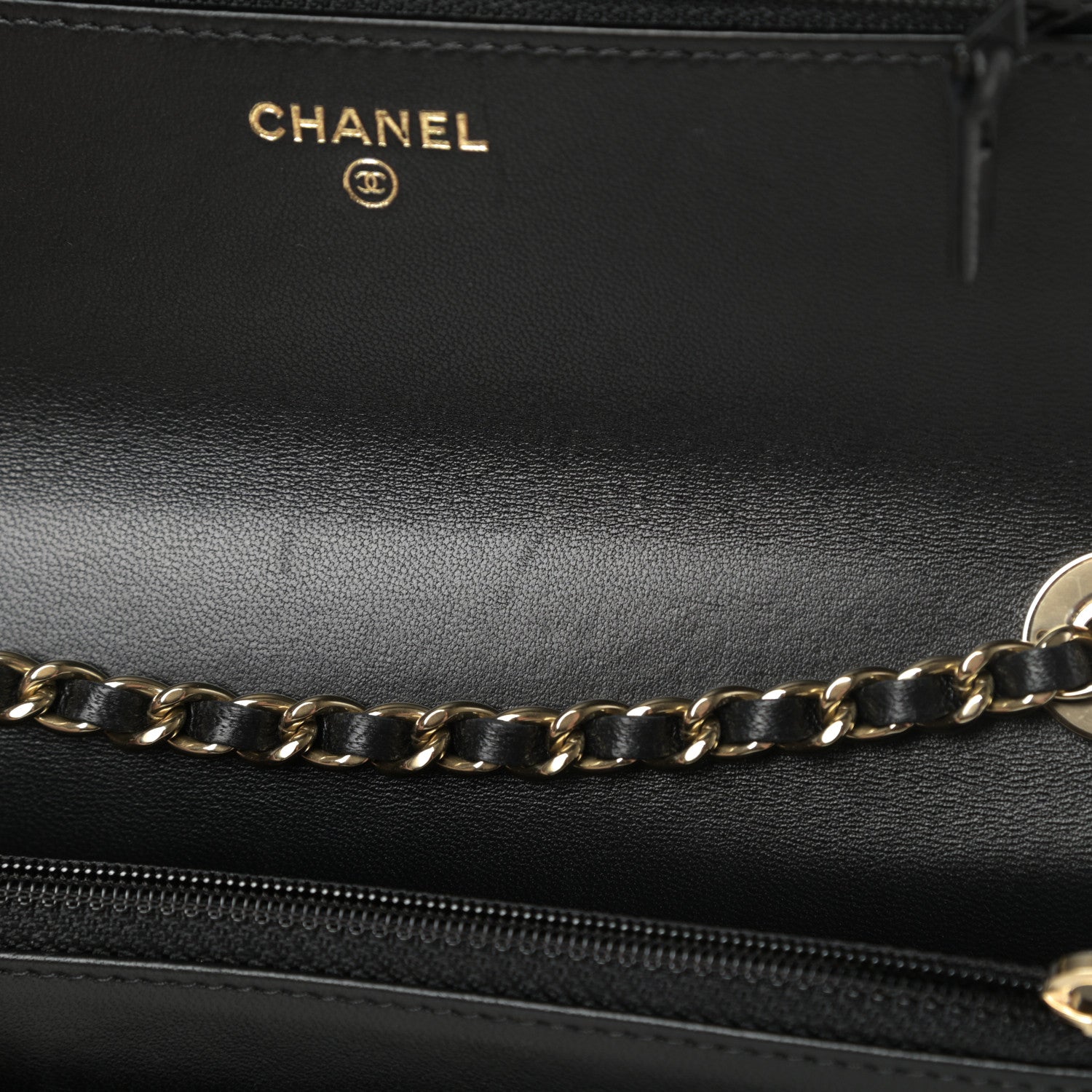 Chanel Lambskin Quilted Trendy CC Wallet On Chain WOC Black 13 of 14