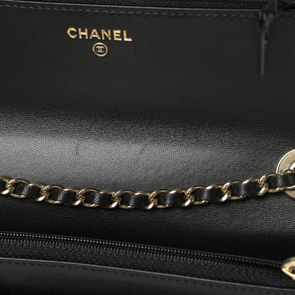 Chanel Lambskin Quilted Trendy CC Wallet On Chain WOC Black 13 of 14