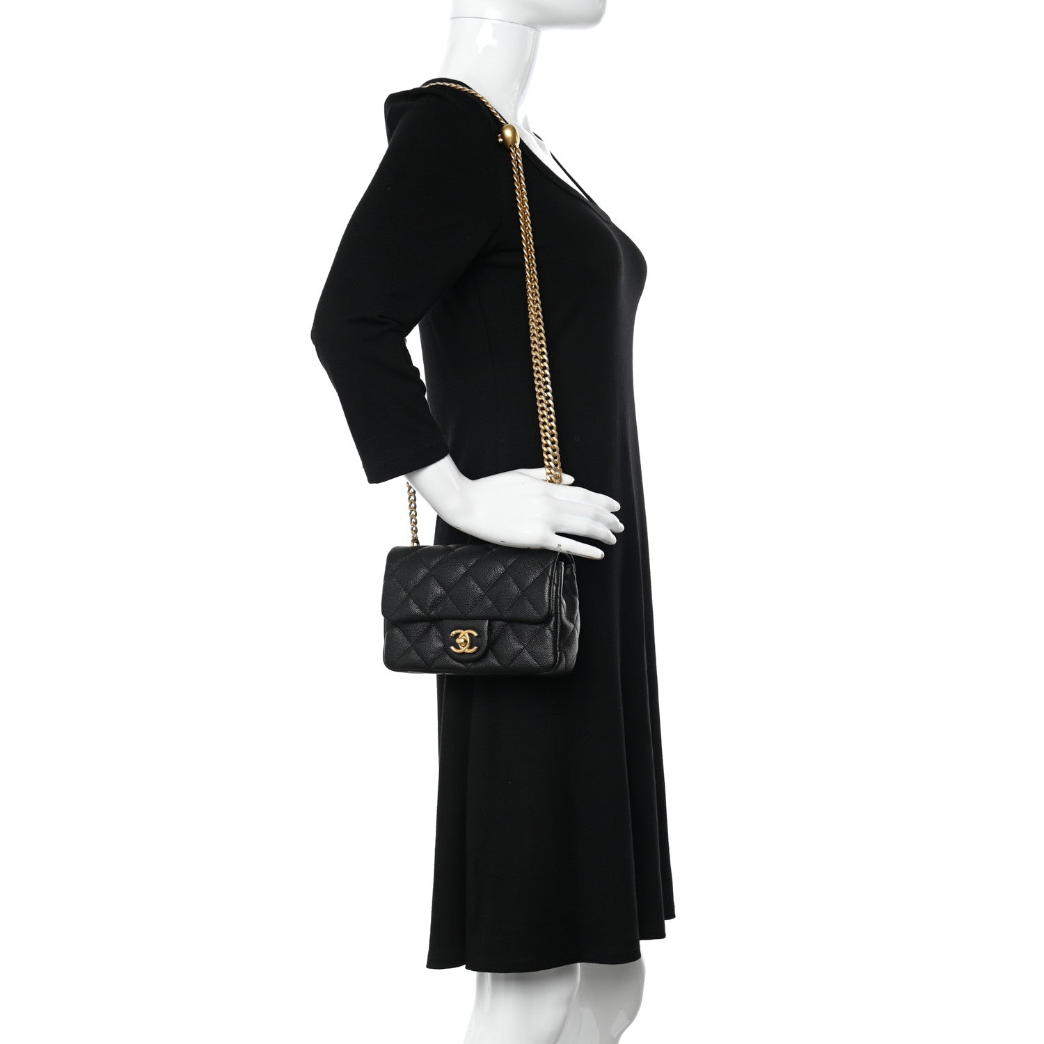 Chanel Caviar Quilted Mini Sweetheart Rectangular Flap Black 2 of 10