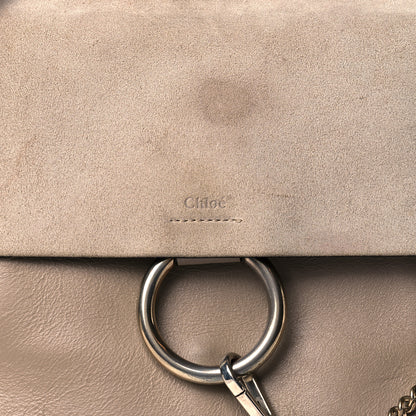 Chloe Calfskin Suede Medium Faye Shoulder Bag Motty Grey 8 of 14