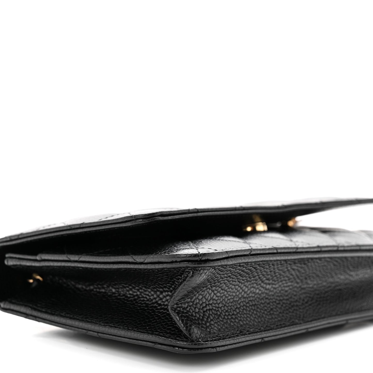 Caviar Quilted Wallet on Chain WOC Black
