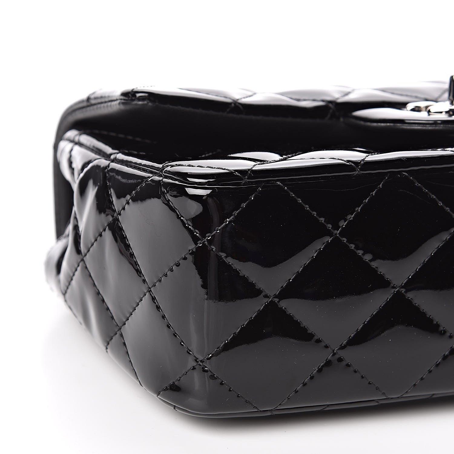 Chanel Patent Calfskin Quilted Mini Rectangular Flap Black 8 of 11
