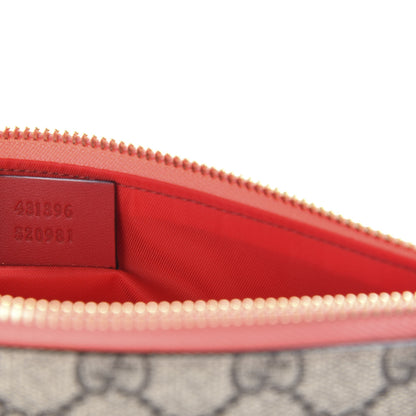 Gucci GG Supreme Monogram Face Embroidered Wrist Wallet Pink 9 of 11