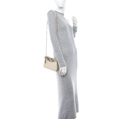 Louis Vuitton LOUIS VUITTON Empreinte Snakeskin Double Zip Pochette Creme 2 of 10