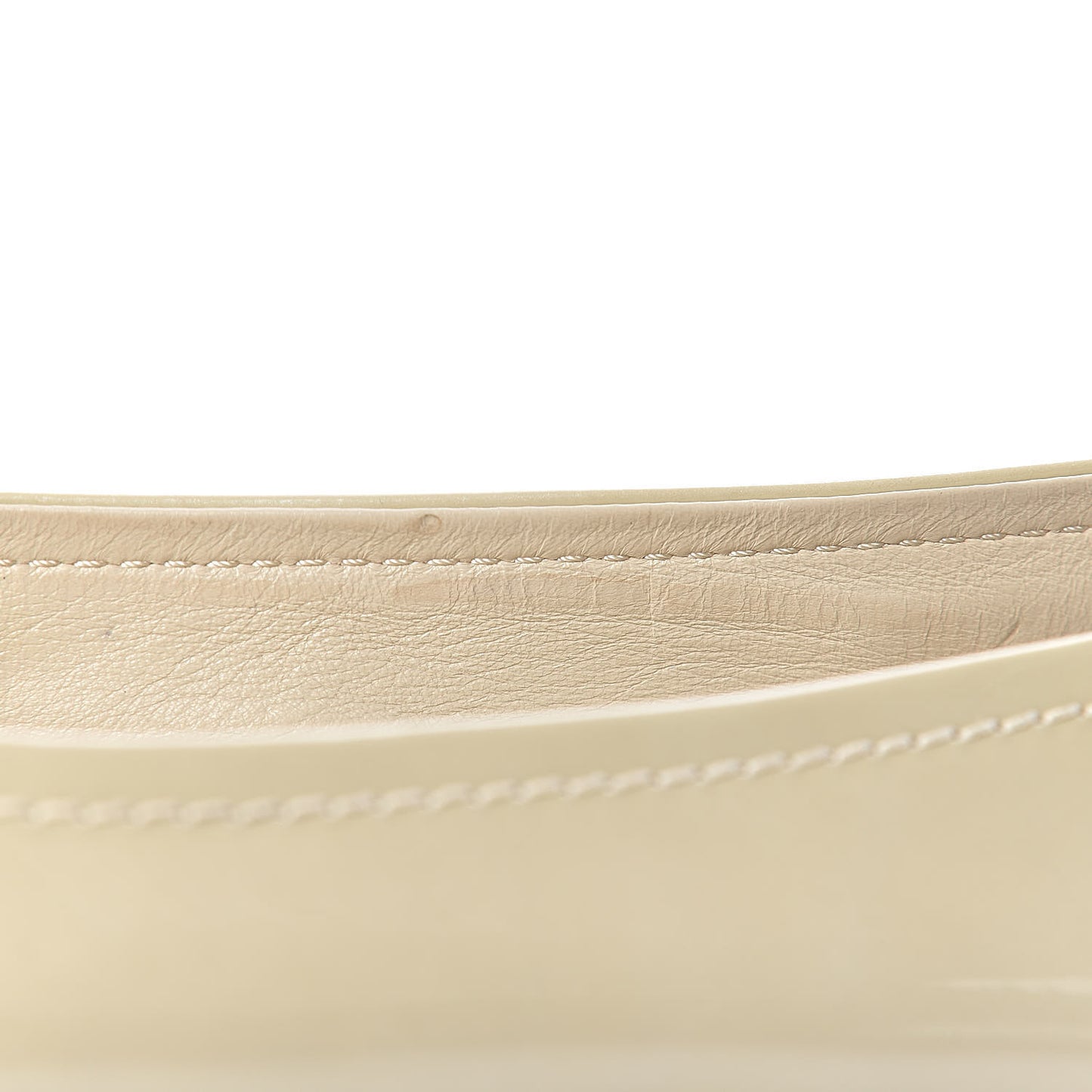 Patent Calfskin Oxford Ballerina Flats 41 Creme