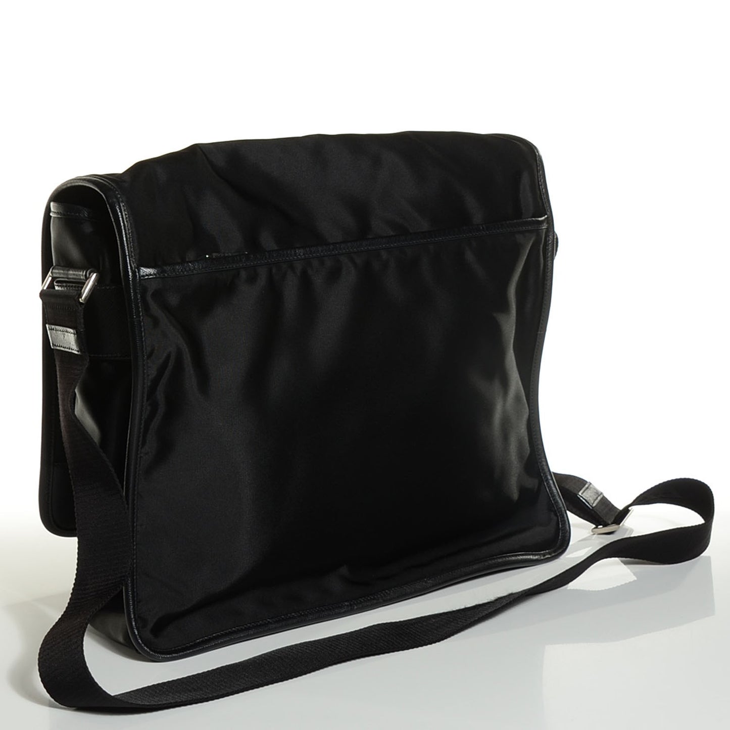 Tessuto Nylon Saffiano Messenger Satchel Black