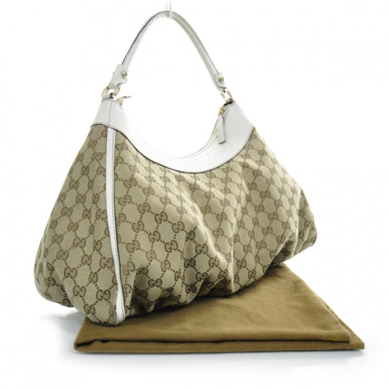 Gucci Monogram D Gold Large Hobo Ivory 3 of 11