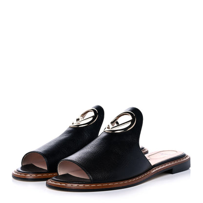 Fendi Calfskin F is Fendi Flat Mules 37 Black 3 of 9