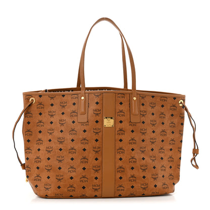 MCM Visetos Large Liz Reversible Shopper Tote Cognac 1 of 16